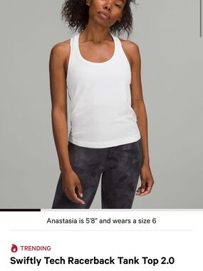 lululemon athletica White Racerback Tank Top